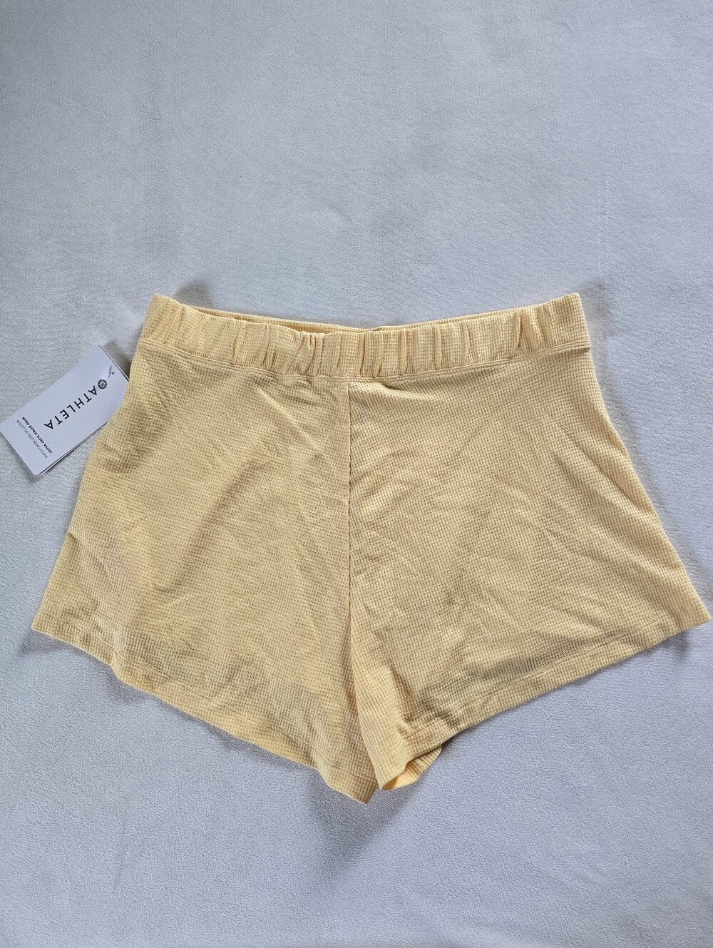 Athleta▪️Wind Down Sleep Short Waffle-Knit in Light Yellow - Picture 6 of 11